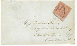 P2855 - NEW BRUNSWICK SG NR. 1 COVER, FROM FREDERICKTON (8.6.1852) TO CHARLOTTE TOWN IN PRINCE EDWARD ISLAND. - Covers & Documents