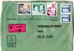 76599 - Schweden - 1975 - 10Kr. Sagen MiF A W-Bf (7200Kr., Dreiseit Geoeffn) VELLINGE -> Visby - Covers & Documents