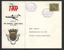 Guinée Portugaise Bissau Portugal Premier Vol TAP Boeing 727 Lisbonne Bissau 1967 First Flight Lisbon Bissau - Briefe U. Dokumente