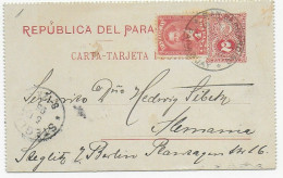 Ganzsache Mit Zusatzfrankatur  1895 Nach Steglitz/Berlin - Paraguay