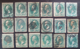 UNITED STATE 1870 WASHINGTON SC N 147 VARIETY OF COLOR AND PERFORATION - Gebruikt