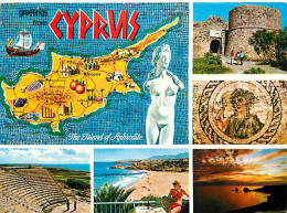 Chypre - Cyprus - Multivues - Carte Géographique - Mosaique - CPM - Voir Scans Recto-Verso - Chypre