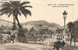 06 - Nice - Casino Municipal - Nouveaux Jardins - Tampon Du Service Militaire Des Chenmins De Fer - CPA - Oblitération R - Parcs Et Jardins