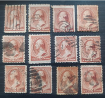 UNITED STATE 1883 WASHINGTON SC N 210 VARIETY OF COLOR AND PERFORATION - Gebruikt