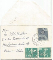 Suisse Tete Beche C.10+c.10 Postman NORM K46 + Europa C.30 Simple Franking Vcard Cover Mollis Zurich 29aug1967  X Italy - Marcophilie