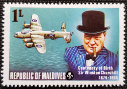 Maldives 1974 The 100th Anniversary Of The Birth Of Sir Winston Churchill, 1874-1965   Stampworld N° 542 - Maldiven (1965-...)