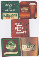 Set Of 5 Different Beer Mats/coasters KILKENNY - Sotto-boccale