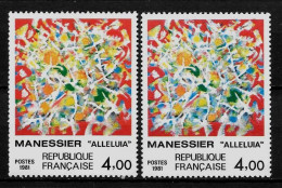 Année 1981 : Y. & T. N° 2169 ** Bleu Très Atténué Sur Le Timbre De Gauche Par Rapport à Celui De Droite - Neufs