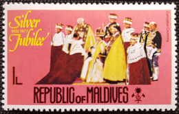 Maldives 1977 The 25th Year Of Regency Of Queen Elizabeth II   Stampworld N° 680 - Maldivas (1965-...)