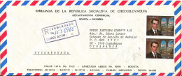 Colombia Registered Air Mail Cover Sent To Denmark 23-12-1986 Topic Stamps From The Embassy Of Czechoslovakia Bogota - Bolivien