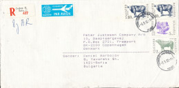 Bulgaria Registered Cover Sent Air Mail To Denmark 3-9-1992 Topic Stamps - Lettres & Documents