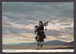 111248/ Highlands, A Piper At Sunset - Other & Unclassified