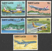 St Lucia. 1980 Transport. 5 Used Values To 50c. SG 537etc. M3167 - St.Lucie (1979-...)