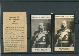 Lot De 2 Images Photos Felix Potin Albert Edouard Prince De Galles S.M. EDOUARD VII 7 Roi D'Angleterre   Avec Biographie - Alben & Sammlungen