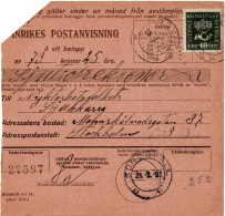 76604 - Schweden - 1921 - 40o. Krone & Posthorn EF A Postanw ESSVIK -> STOCKHOLM - Storia Postale