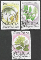 St Lucia. 1990 Endangered Species. 20c, 50c, $2.50 Used. SG 1039, 1085, 1046. M3169 - St.Lucia (1979-...)