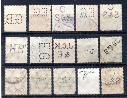 Deutschland, Kleines Los Mit 15 Briefmarken Mit Perfin, Gestempelt (19435E) - Colecciones
