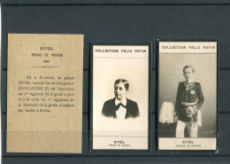 Lot De 2 Images Photos Felix Potin EITEL Prince De PRUSSE   Avec Biographie - Albums & Collections
