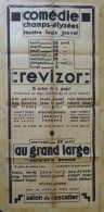 Affiche Comédie Champs Elysées, Louis JOUVET, Le Revizor (1927 ??) ................ AFF-JOU..... MEU - Plakate