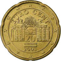 Autriche, 20 Euro Cent, 2003, Vienna, SUP, Laiton, KM:3086 - Oostenrijk