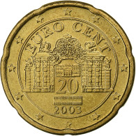 Autriche, 20 Euro Cent, 2003, Vienna, SUP, Laiton, KM:3086 - Autriche