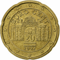 Autriche, 20 Euro Cent, 2002, Vienna, SUP, Laiton, KM:3086 - Oesterreich