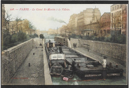 PARIS - Canal St Martin à La Villette - Nombreuses Péniches - El Sena Y Sus Bordes