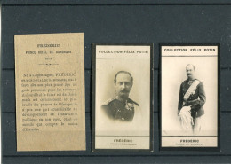 Lot De 2 Images Photos Felix Potin FREDERIC Prince De DANEMARK   Avec Biographie - Albumes & Colecciones