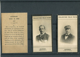 Lot De 2 Images Photos Felix Potin GEORGES Prince De GRECE   Avec Biographie - Album & Collezioni