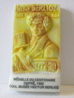 Fève Mate  - Hector Berlioz - Médaille Du Centenaire Dupré 1903 - Collec. Musée H. Berlioz - Personnages