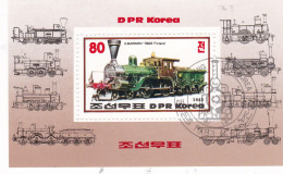 Korea Nord Block 146 Mit Ersttagstempel 20. 6. 1983, Lokomotiven - Ilmarinen 1860 - Treinen