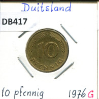 10 PFENNIG 1976 G WEST & UNIFIED GERMANY Coin #DB417.U.A - 10 Pfennig