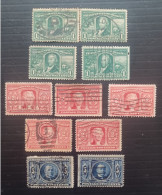 UNITED STATE 1904 LOUISIANA PURCHASE SC N 323-324-326 DIFFERENT PERFORATIONS - Oblitérés