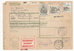 Switzerland Parcel Card 1988 Airolo - Encombrant Sperrgut Ingombrante Sticker B240401 - Briefe U. Dokumente