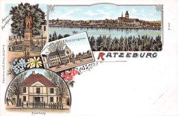 Ratzeburg Litho Kgl. Lehrerseminar Hauptwache Denkmal Kaiser Wilhelm Ngl #165.817 - Andere & Zonder Classificatie