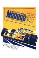 Reproduction Photograph Of Old Advertising Poster For Grand Prix At Monaco 1987 - Ayrton Senna  - 15x10cms PHOTO - Grand Prix / F1