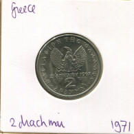 2 DRACHMES 1971 GREECE Coin #AK368.U.A - Greece