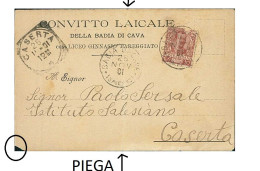 CAVA DEI TIRRENI ( SALERNO ) CONVITTO LAICALE DELLA BADIA DI CAVA CON LICEO GINNASIO PAREGGIATO - SPEDITA 1901 (20438) - Cava De' Tirreni