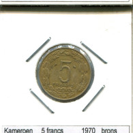 5 FRANCS 1970 Equatorial African States CAMEROON Coin #AS325.U.A - Camerún