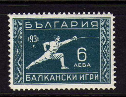 Bulgarie - 1931 -  Jeux Balkaniques - 6 L. Escrime - Neufs* - MLH - Ongebruikt