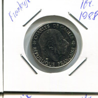 1 FRANC 1988 FRANKREICH FRANCE Münze CHARLES DE GAULLE #AP061.D.A - 1 Franc