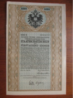 AUTRICHE - WIEN 1917 - EMPRUNT  - TITRE DE 5 000 COURONNES  - DETAIL - VOIR SCAN - Autres & Non Classés