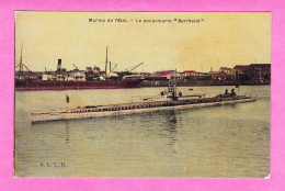 Bateaux-323Ph57  Marine De L'état, Le Sous-marin BERTHELOT, Cpa Toilée Colorisée BE - Submarines