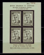 Catalonia 1937 Block - Spain Civil War, Local Issue First President - Francesc Macia / Black, MNH - Vignette Della Guerra Civile