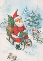 PAPÁ NOEL NAVIDAD Fiesta Vintage Tarjeta Postal CPSM #PAK735.A - Santa Claus