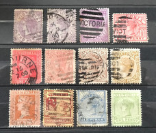 Lot De 12 Timbres Oblitérés Australie Victoria - Used Stamps