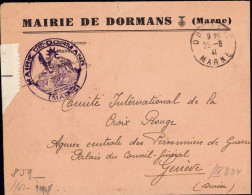 604010 | Dienstbrief, 1941, Mairie De Dormans An Das Rote Kreuz, Zensur  | Dormans;Marne (F 51700 Frankreich), -, - - Briefe U. Dokumente