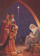 Vergine Maria Madonna Gesù Bambino Natale Religione Vintage Cartolina CPSM #PBP819.A - Virgen Mary & Madonnas