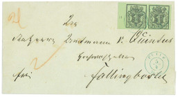 P2872 - HANNOVER, MICHEL NR. 2 PAIR ON COVER. RANDSTÜCK NUMMER (11), SUPER LUXUS QUALITY. 1853 - Braunschweig