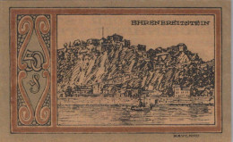 50 PFENNIG 1921 Stadt EHRENBREITSTEIN Rhine UNC DEUTSCHLAND Notgeld #PA508 - [11] Local Banknote Issues